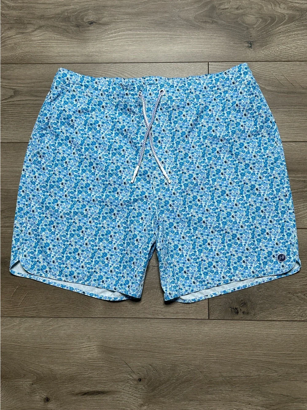 Johnnie-O 7" Hummell Lined Stretch Swim Trunks Surf Shorts Blue Floral Size XL - Picture 1 of 14